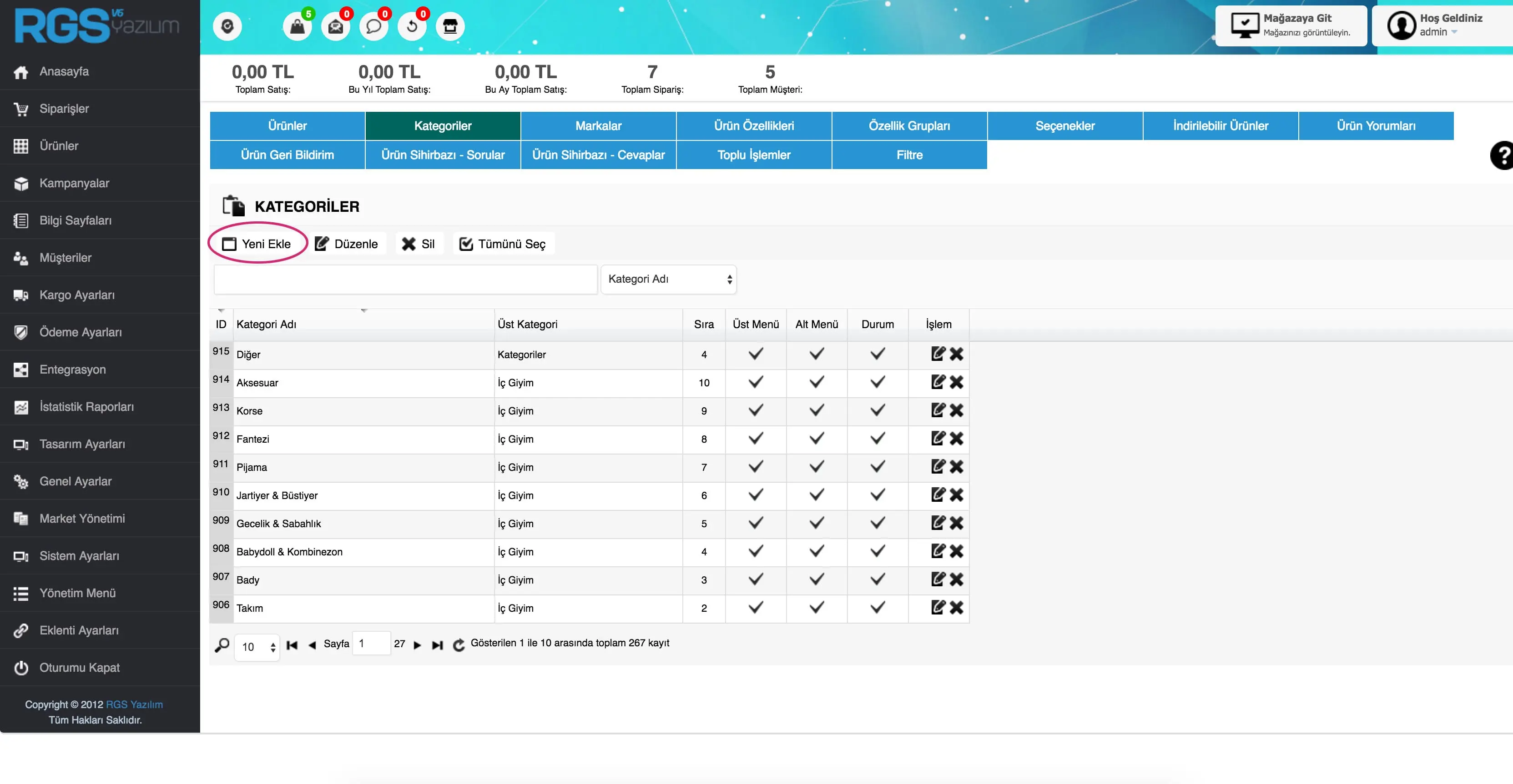 Yeni Kategori Ekleme Nasıl Yapılır?